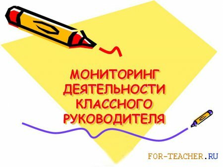 Форма мониторинга классных руководителей